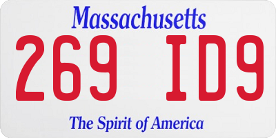 MA license plate 269ID9