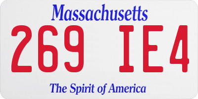 MA license plate 269IE4
