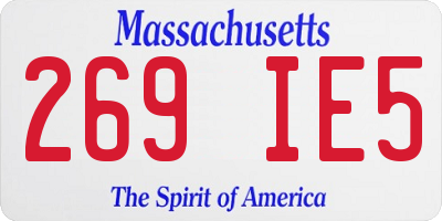 MA license plate 269IE5