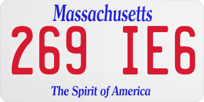 MA license plate 269IE6