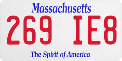 MA license plate 269IE8