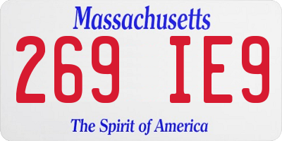 MA license plate 269IE9