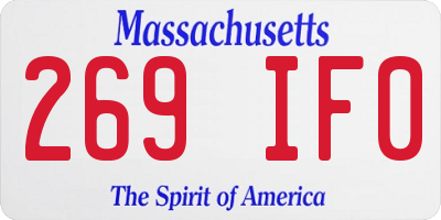 MA license plate 269IF0