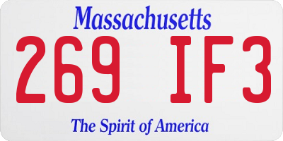 MA license plate 269IF3