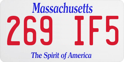 MA license plate 269IF5
