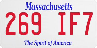 MA license plate 269IF7