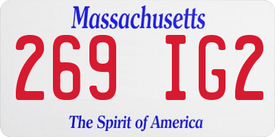 MA license plate 269IG2