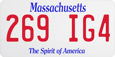 MA license plate 269IG4