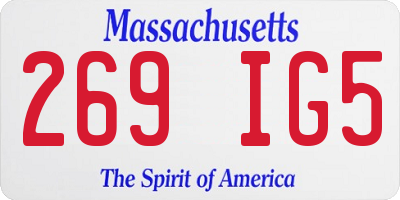 MA license plate 269IG5