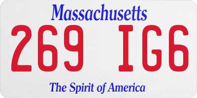 MA license plate 269IG6