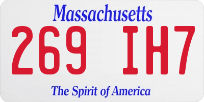 MA license plate 269IH7