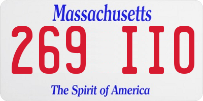MA license plate 269II0