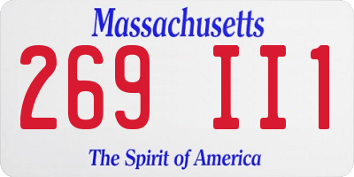 MA license plate 269II1