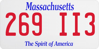 MA license plate 269II3