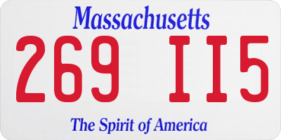 MA license plate 269II5