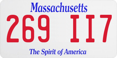 MA license plate 269II7