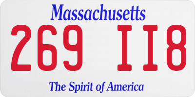 MA license plate 269II8
