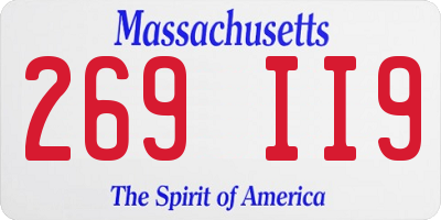 MA license plate 269II9