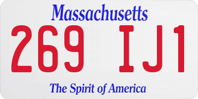 MA license plate 269IJ1