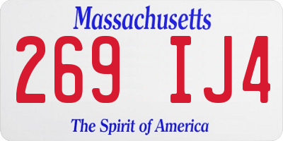 MA license plate 269IJ4