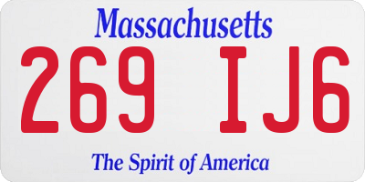 MA license plate 269IJ6