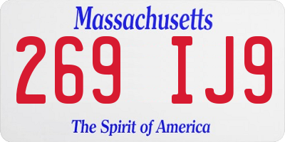 MA license plate 269IJ9