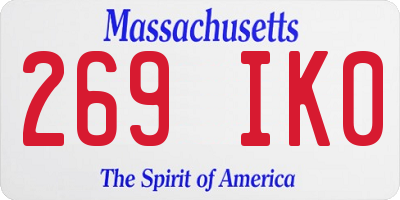MA license plate 269IK0