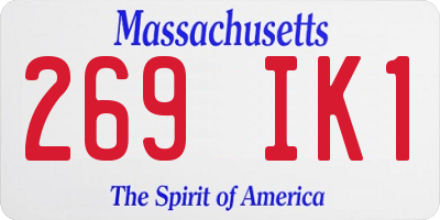 MA license plate 269IK1
