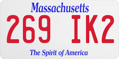MA license plate 269IK2