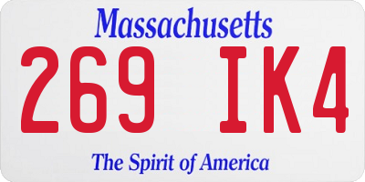 MA license plate 269IK4
