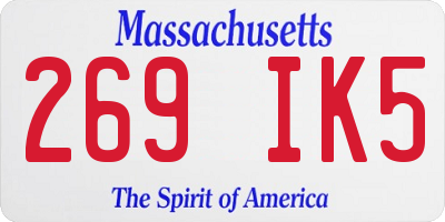 MA license plate 269IK5