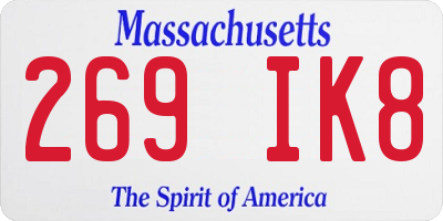 MA license plate 269IK8