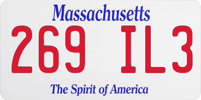 MA license plate 269IL3