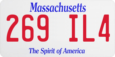 MA license plate 269IL4