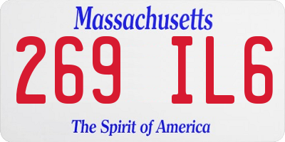 MA license plate 269IL6