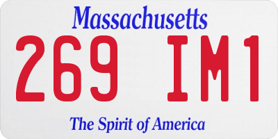 MA license plate 269IM1