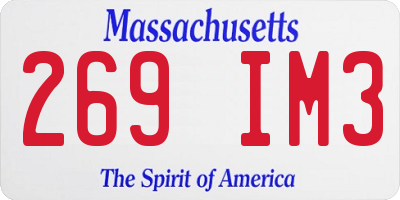 MA license plate 269IM3