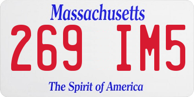 MA license plate 269IM5