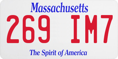 MA license plate 269IM7