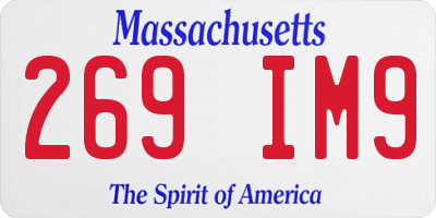MA license plate 269IM9