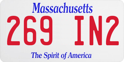 MA license plate 269IN2