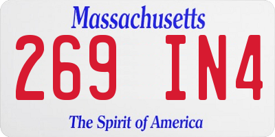 MA license plate 269IN4