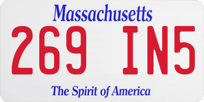 MA license plate 269IN5