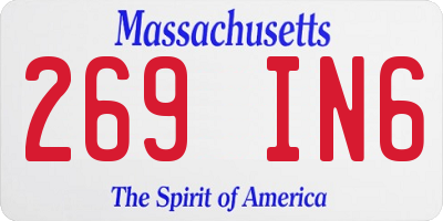MA license plate 269IN6