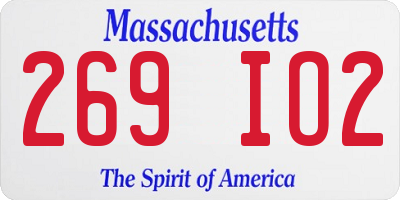 MA license plate 269IO2
