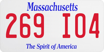 MA license plate 269IO4
