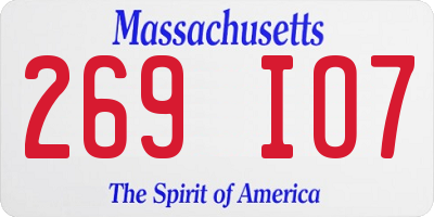 MA license plate 269IO7