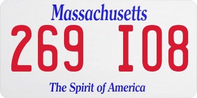 MA license plate 269IO8