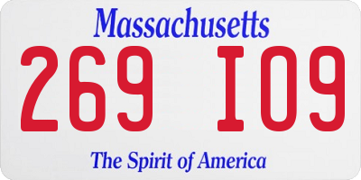 MA license plate 269IO9