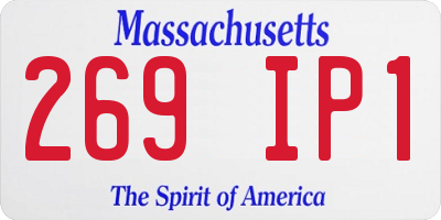 MA license plate 269IP1